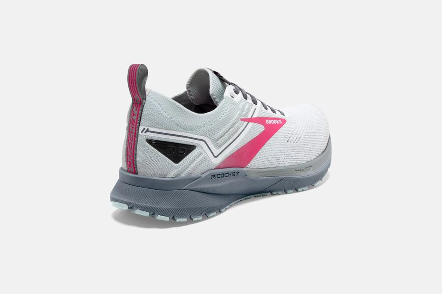 Brooks Ricochet 3 Road Running Shoes - Womens - White/Pink - RC5238094